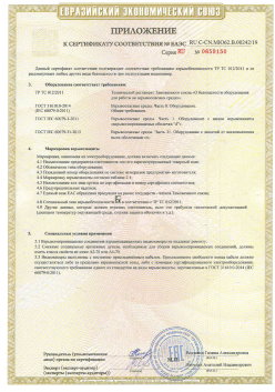 12.03.2015 Троицк - ЗАО СиБиСи(Япония) г.Москва. Приложение к сертификату Видеокамеры для систем охранного видеонаблюдения т.м.GANZ. ТР ТС 020/2011